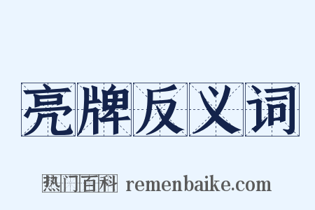 亮牌反义词是什么意思的图片